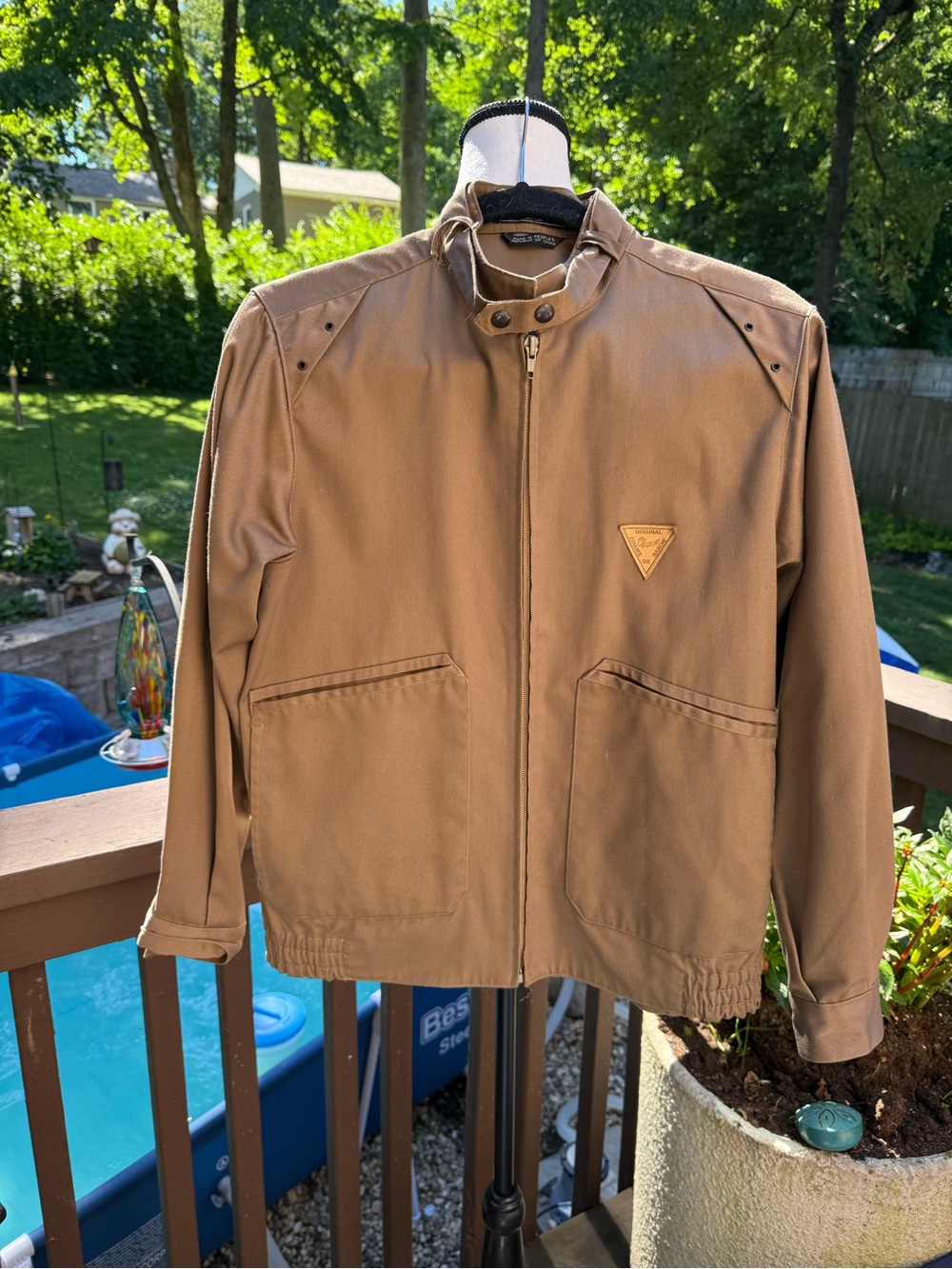 Vintage CHAMS DE BARON Beige Bomber Jacket Men's S Small People’s Republic China